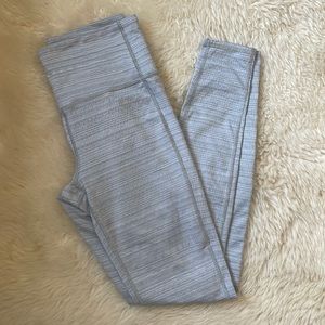 Altheta white/grey stripped full length leggings